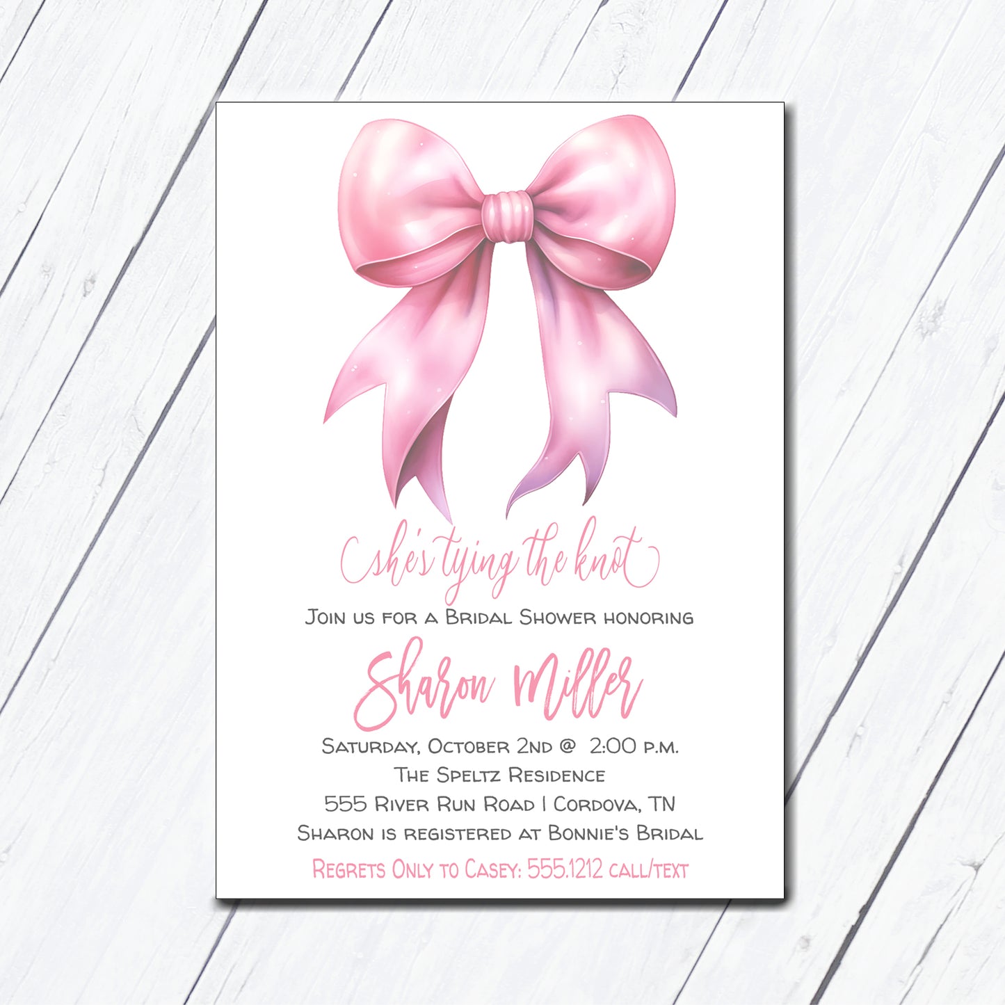 Tying the Knot Bridal Shower Invitation