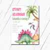 Pink Dinosaur Birthday Invitation