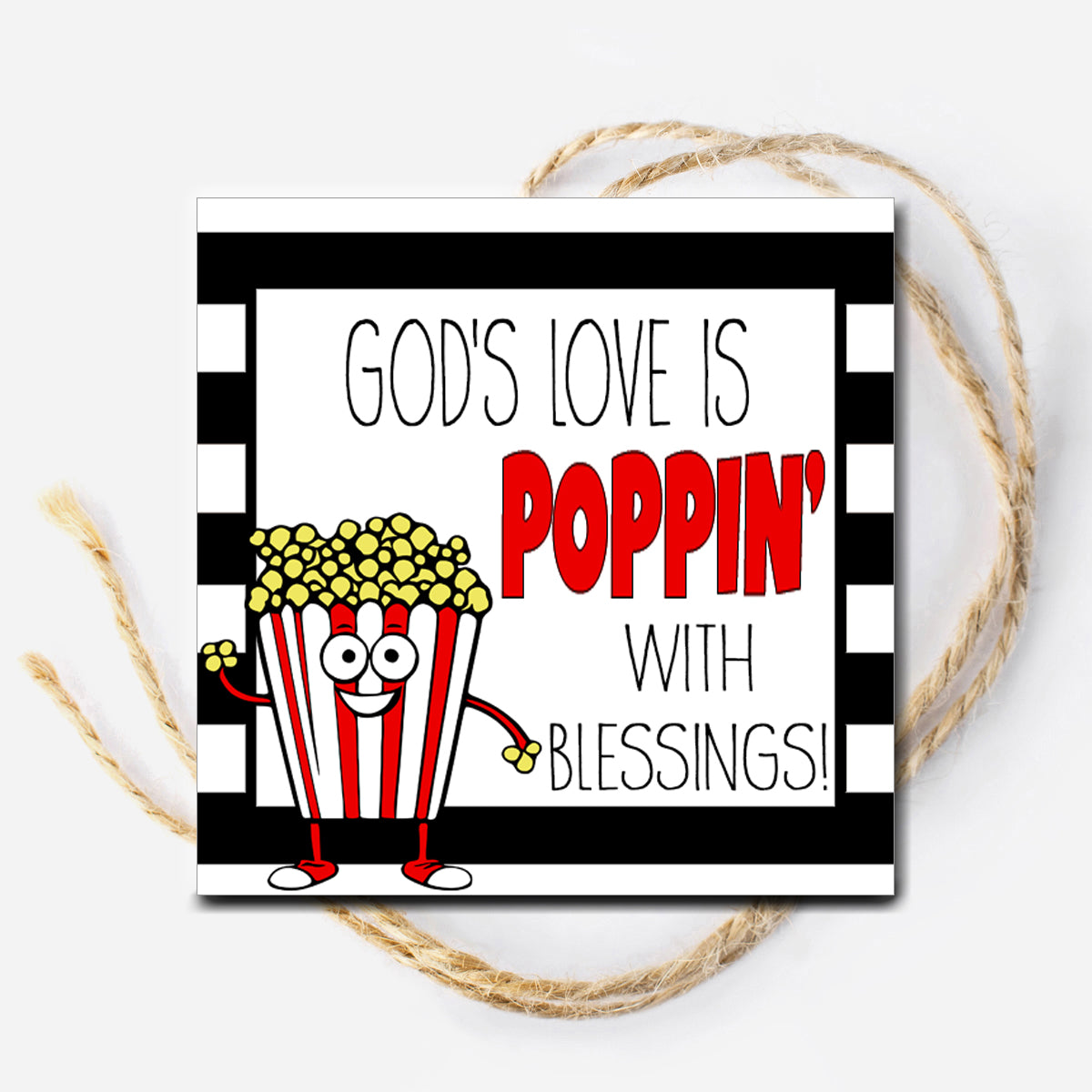 God's Love is Poppin' with Blessings Instant Download Tag