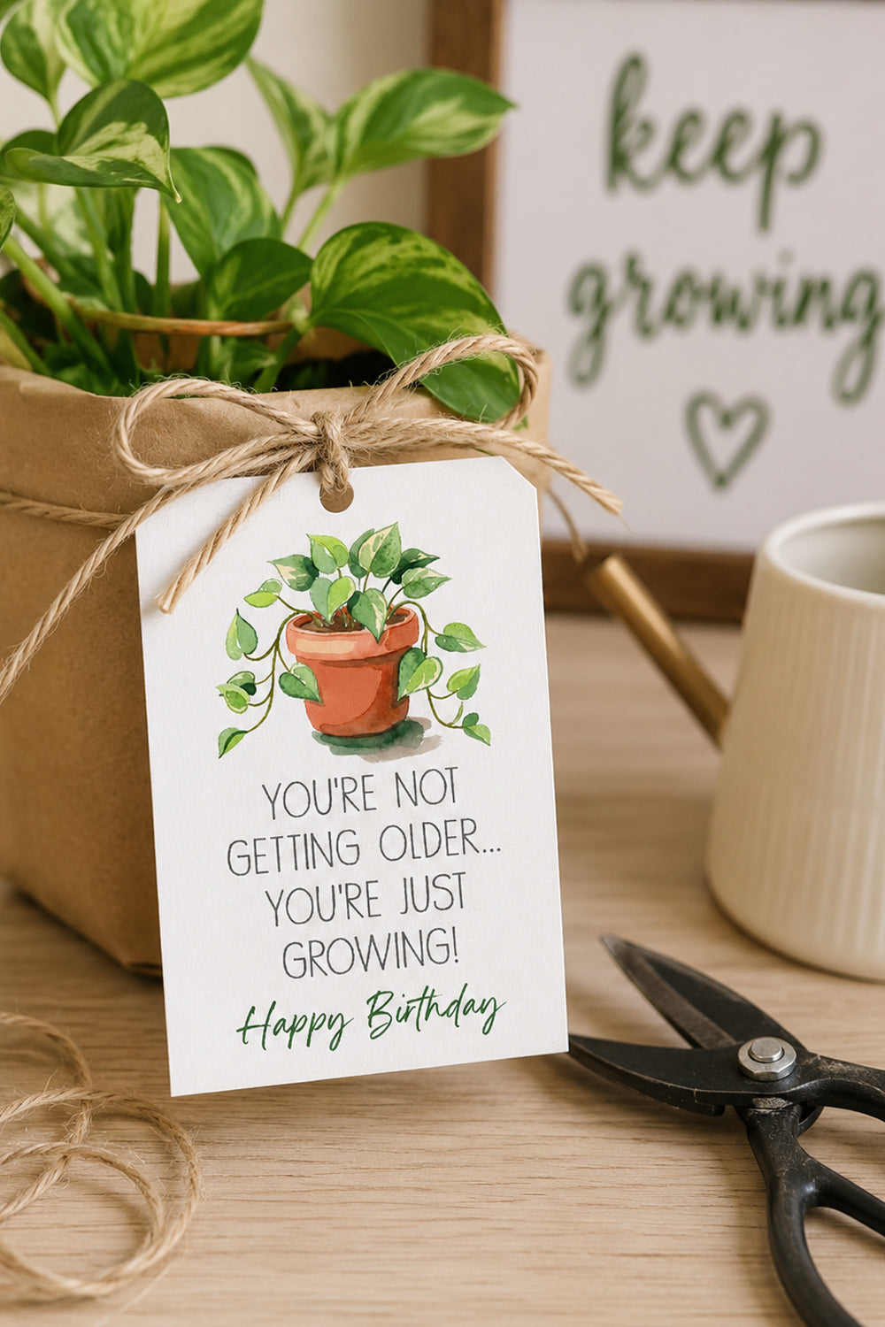 You're not Getting Older You're just Growing Instant Download Tag