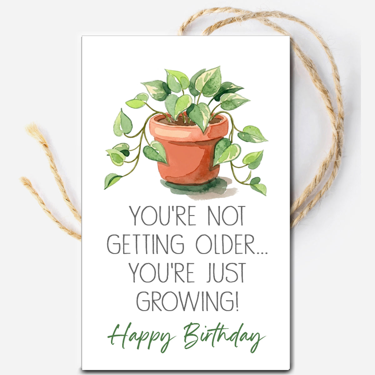 You're not Getting Older You're just Growing Instant Download Tag