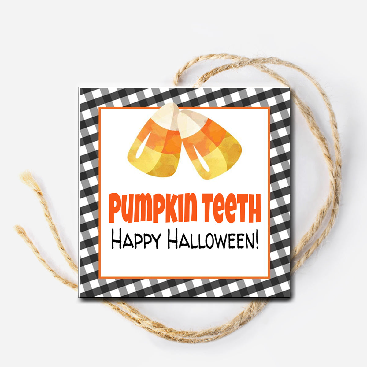 Pumpkin Teeth Instant Download Tag