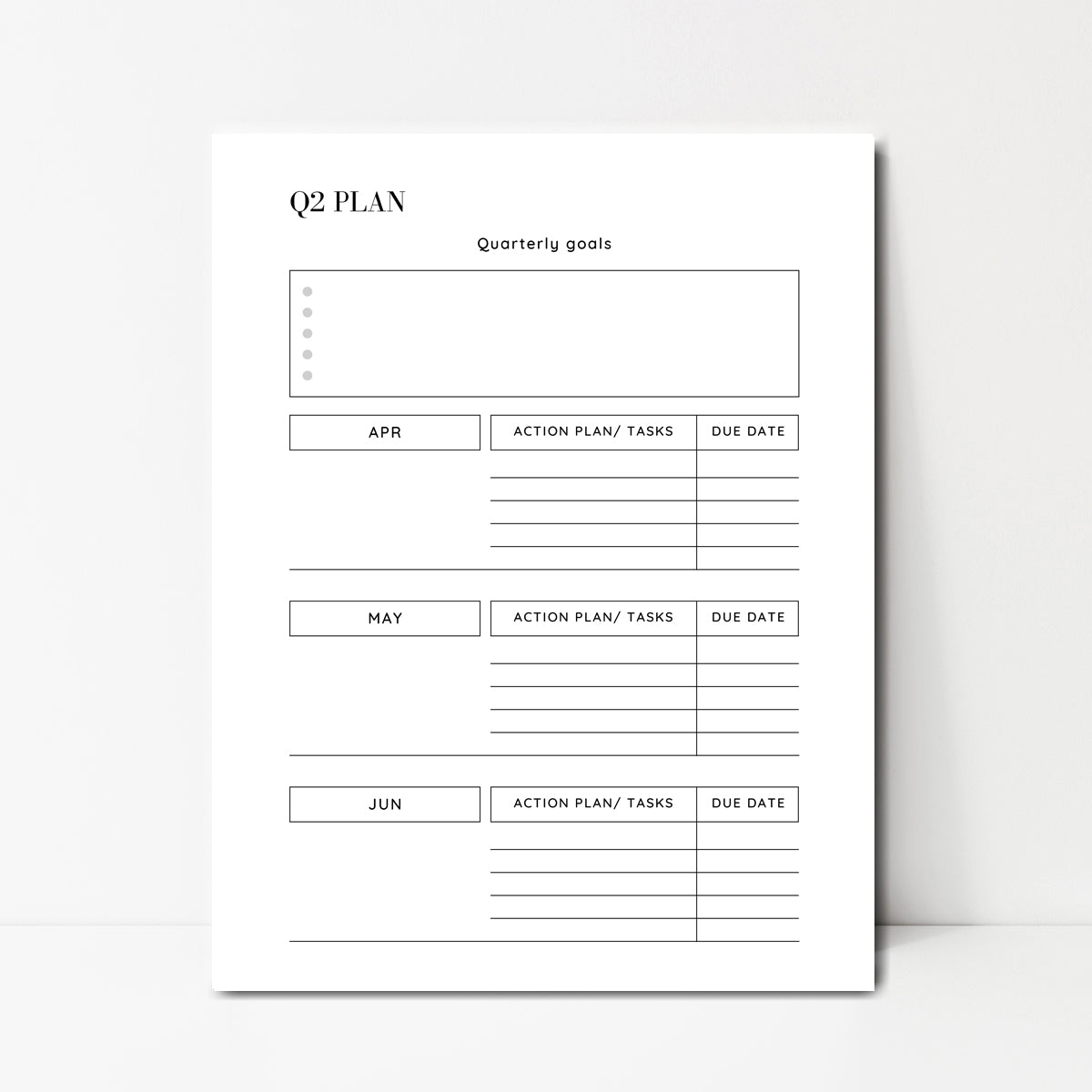 QTR 2 Goals Instant Download