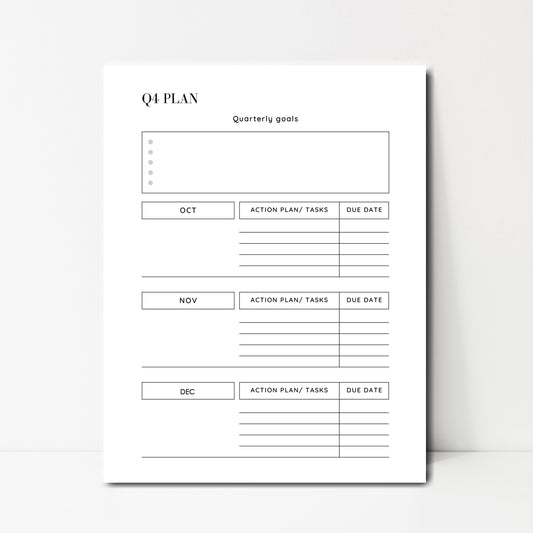 QTR 4 Goals Instant Download
