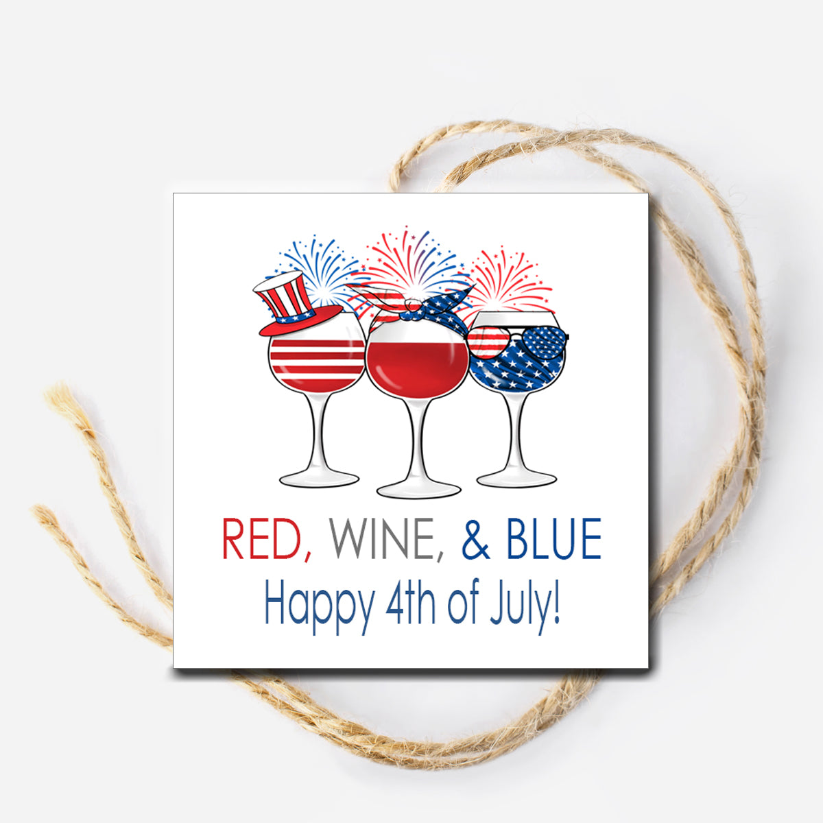 Red Wine and Blue Instant Download Tag