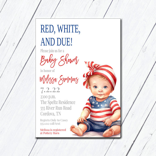 4th of July Baby Shower Invitation