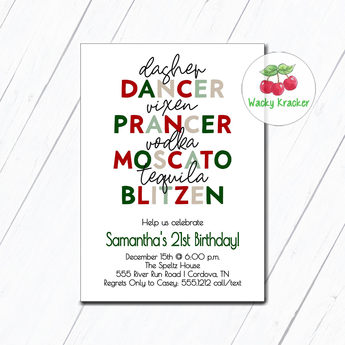 21st Birthday Christmas Invitation