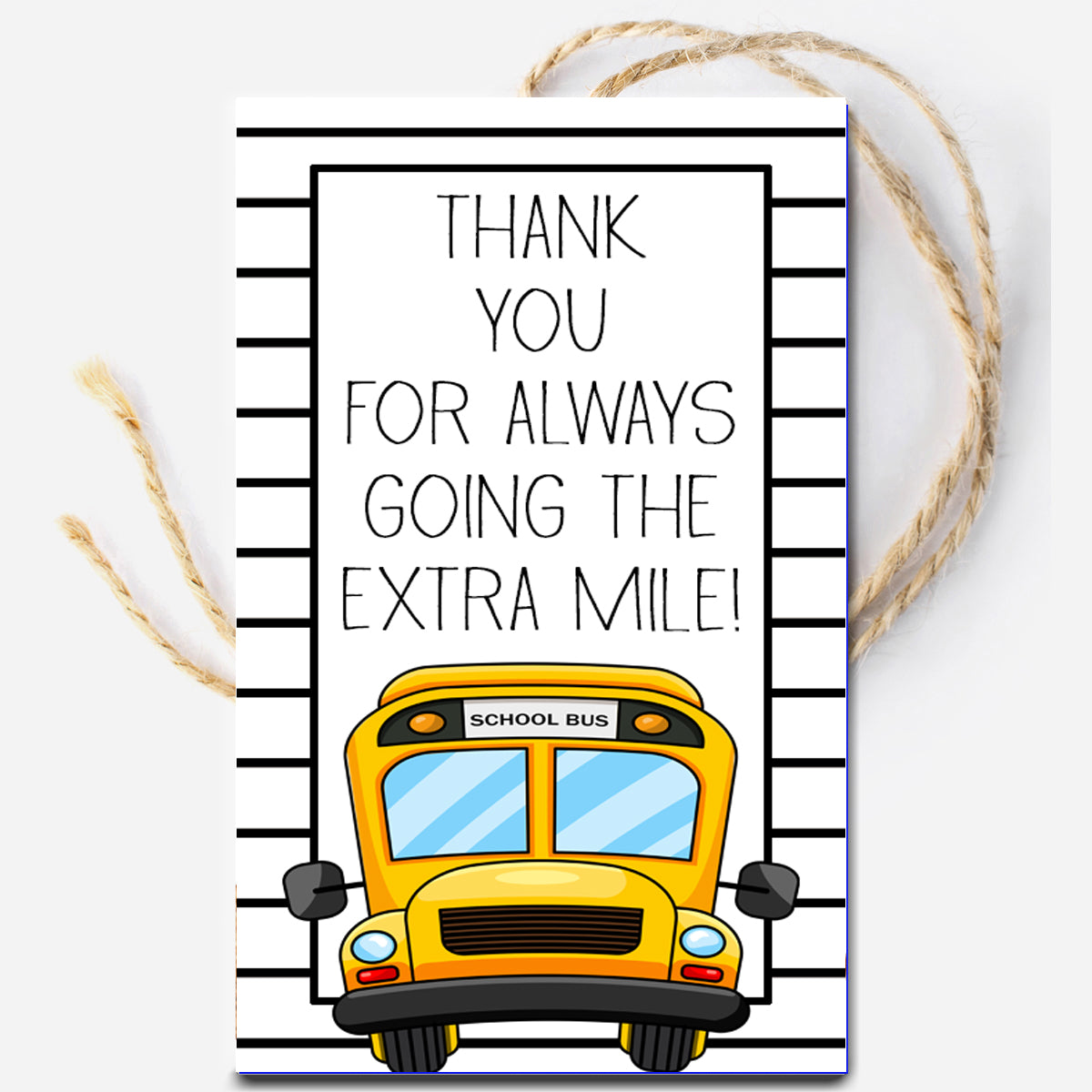 School Bus Driver Appreciation Printable Tag