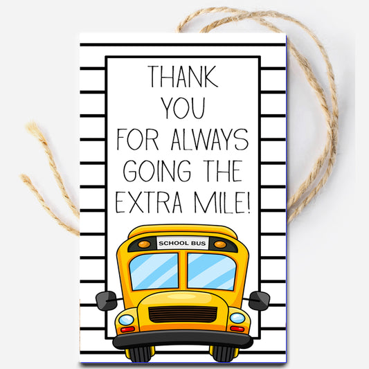 School Bus Driver Appreciation Printable Tag