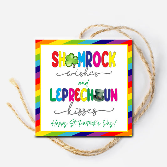 Shamrock Wishes Instant Download Gift Tag