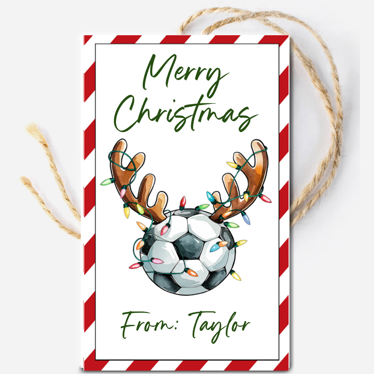 Christmas Soccer Gift Tag