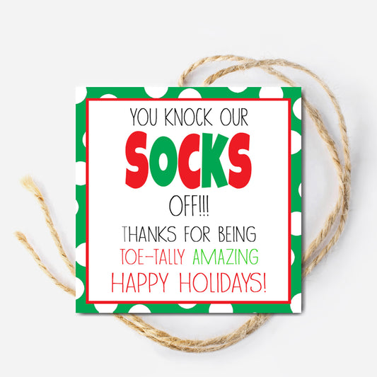Christmas Socks Instant Download Tag