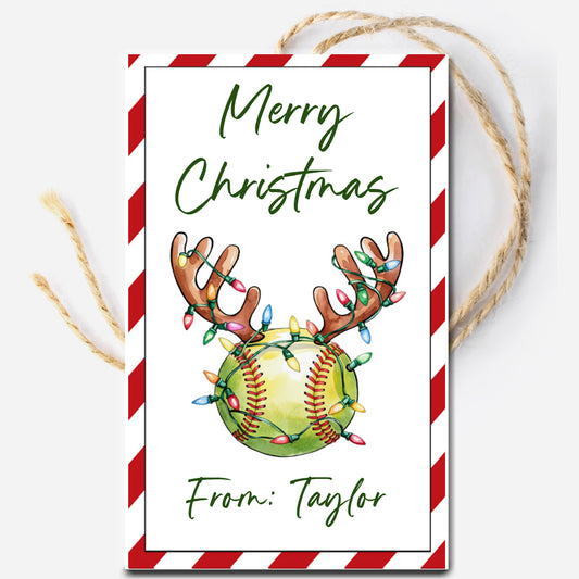 Christmas Softball Gift Tag