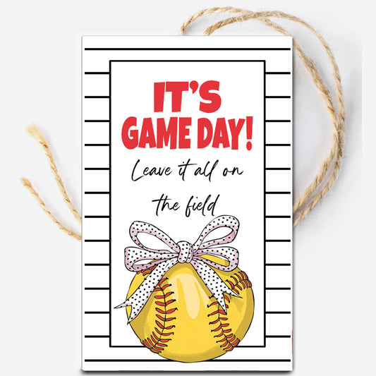 Softball Game Day Instant Download Tag