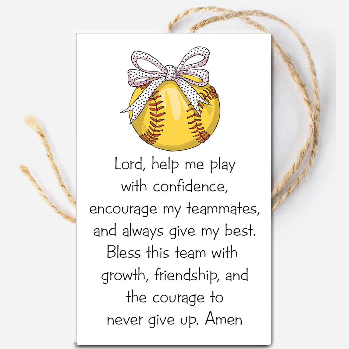 Softball Prayer Instant Download Tag