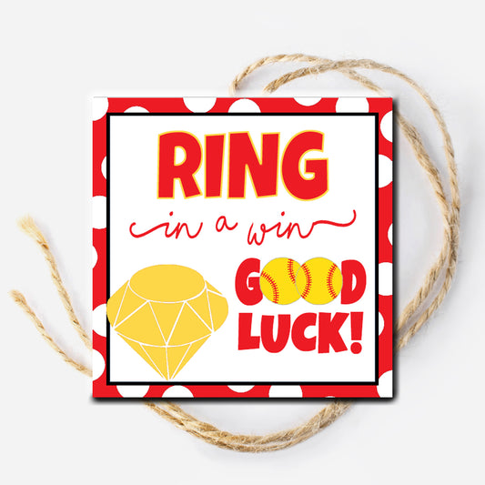 Ring in a Win Softball Instant Download Tag