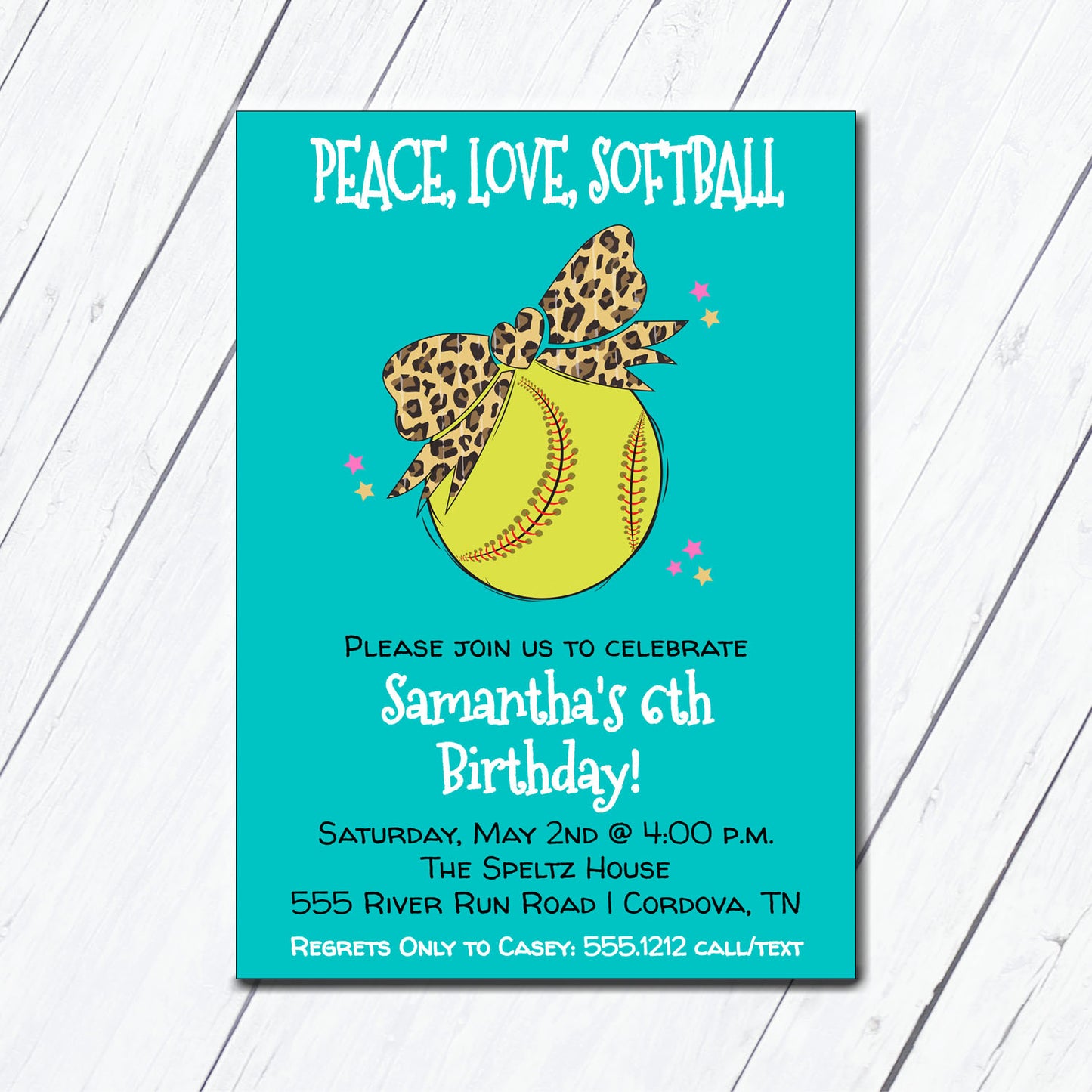 Softball Birthday Invitation