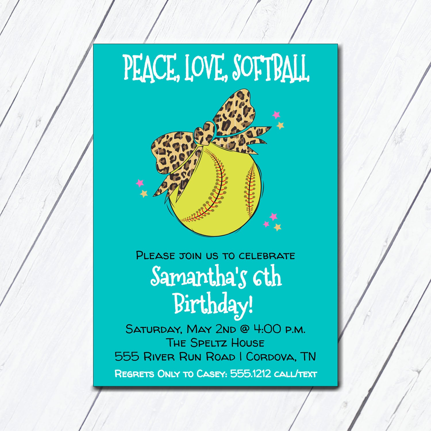 Softball Birthday Invitation