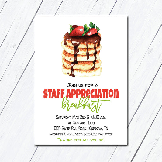 Staff Appreciation Breakfast Invitation
