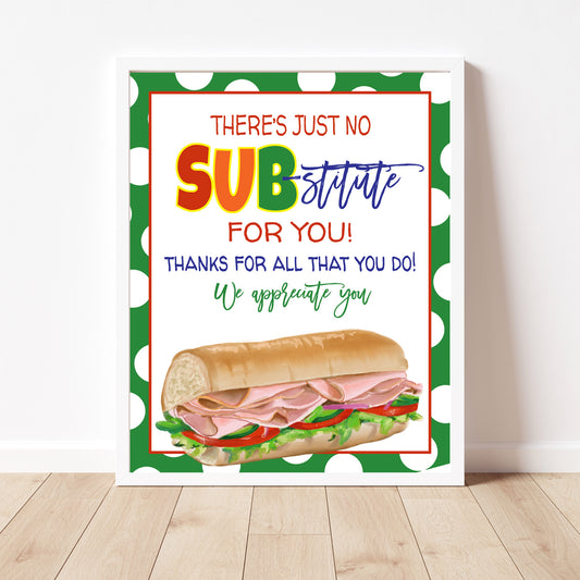 Printable Sub Sandwich Instant Download Sign Decor 