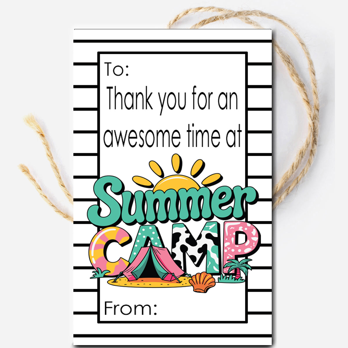 Summer Camp Instant Download Tag