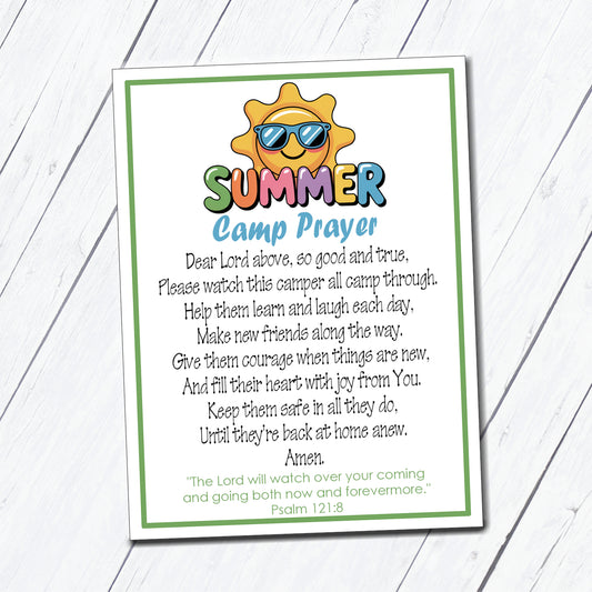 Summer Camp Prayer Instant Download