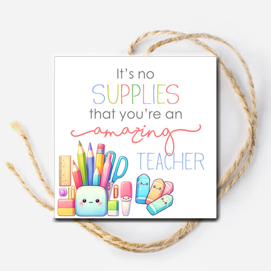 Teacher Supplies Instant Download Tag