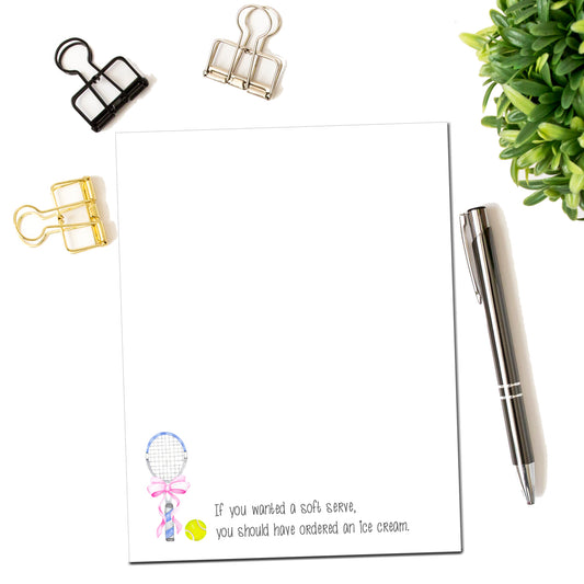 Funny Tennis Soft Serve Notepad
