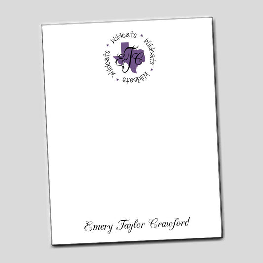 Personalized Texas Wildcats Notepad
