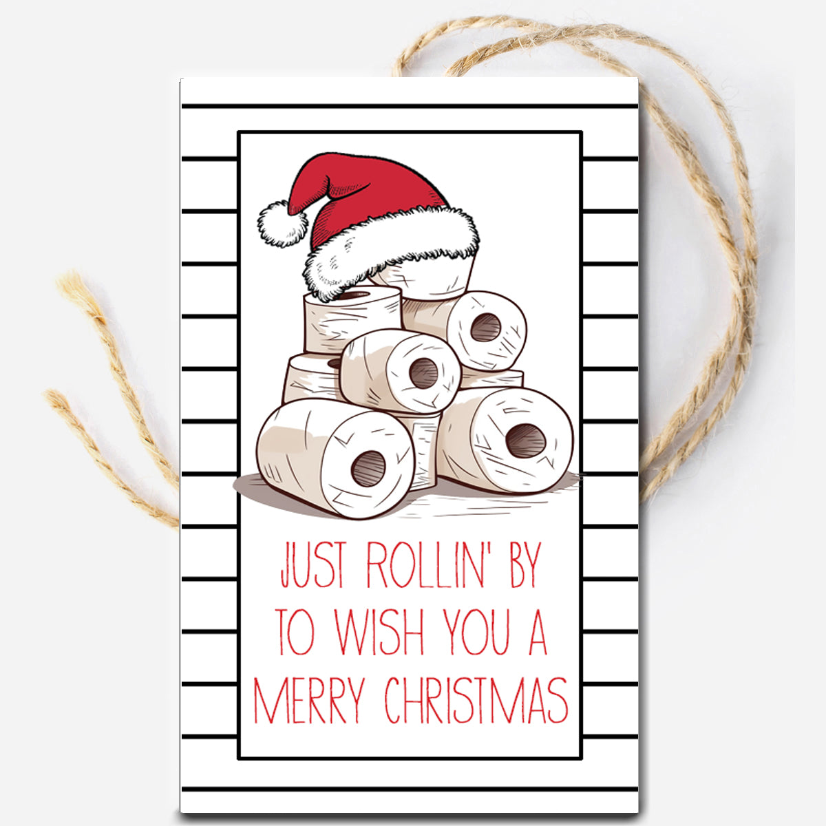 Just Rollin' by to wish you a Merry Christmas Instant Download Tag