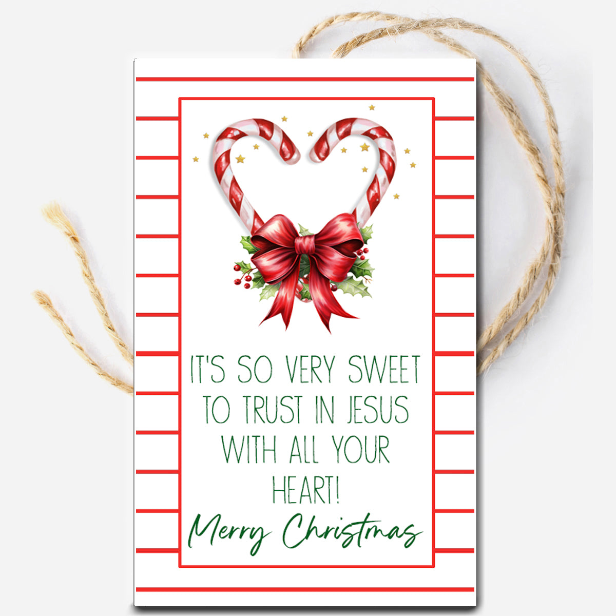Trust in Jesus Christmas Instant Download Tag