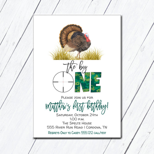 Turkey Hunting Birthday Invitation