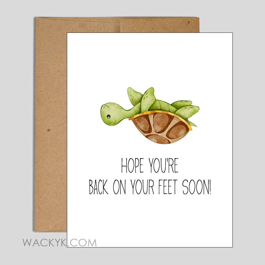 Turtle Get Well Turtle Get Well Card - INSTANT DOWNLOAD – wacky-kracker