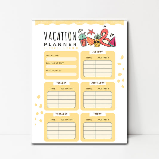 Vacation Planner - INSTANT DOWNLOAD