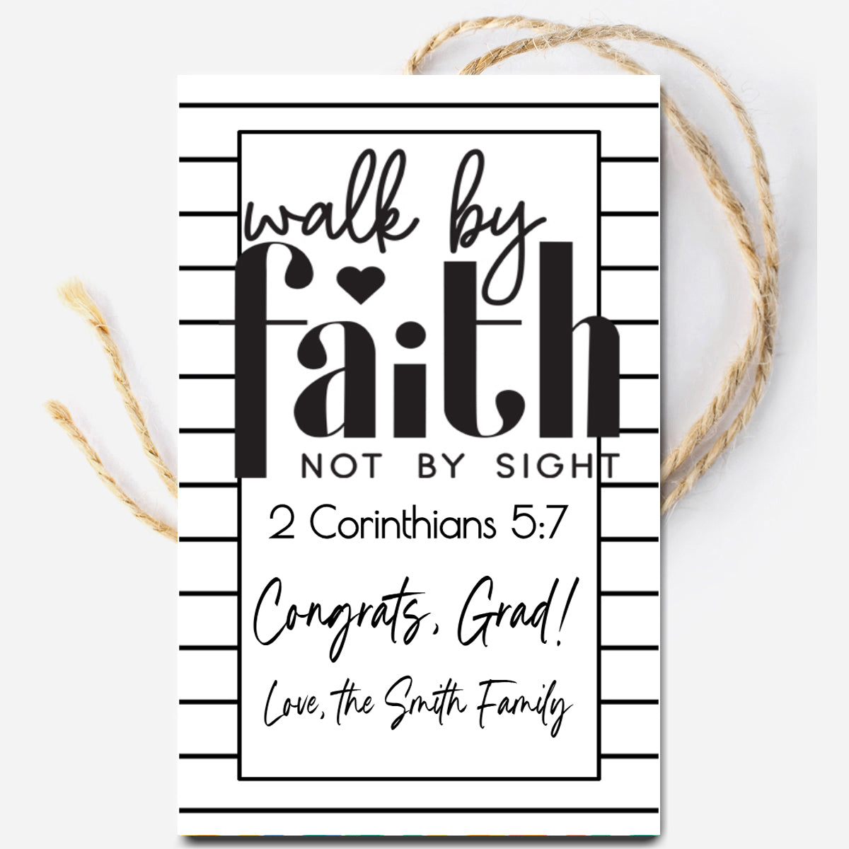 Walk by Faith Not by Sight Editable Tag