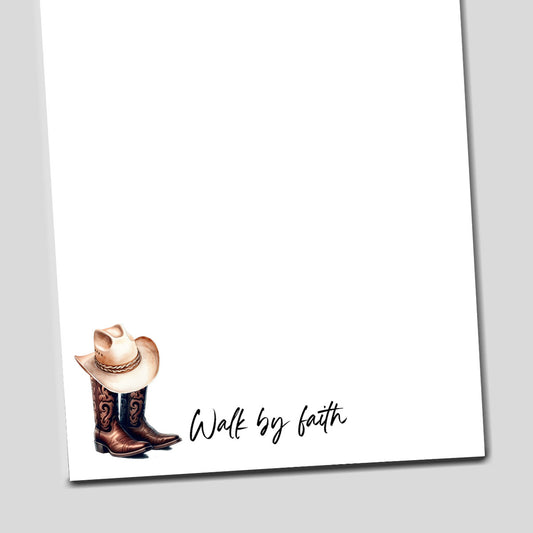 Walk By Faith Cowboy Boots Notepad