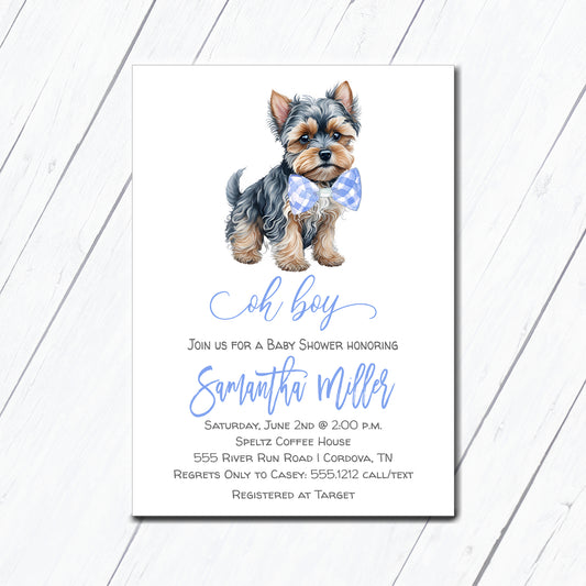 Yorkie Baby Shower Invitation