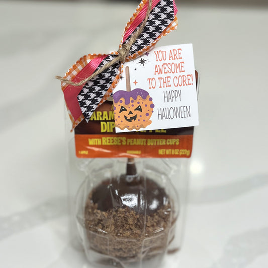 Halloween Caramel Apple Instant Download Tag