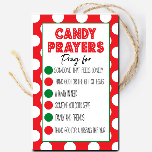 Christmas Candy Prayers Instant Download Tag