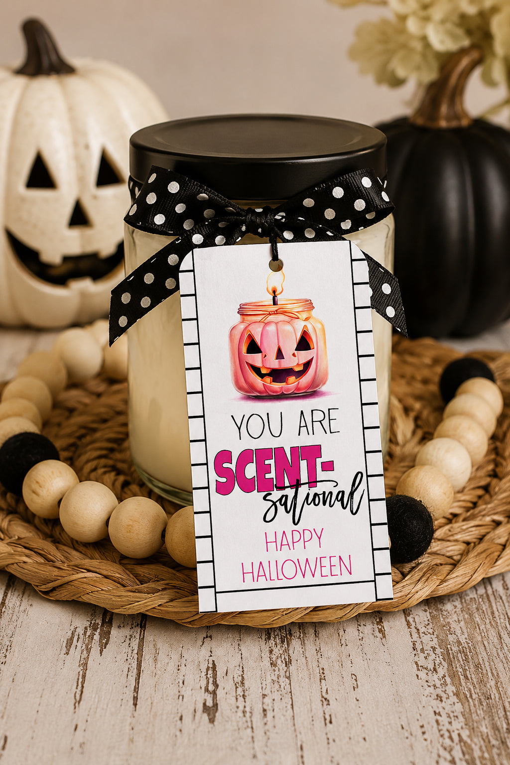 Halloween Candle Instant Download Tag