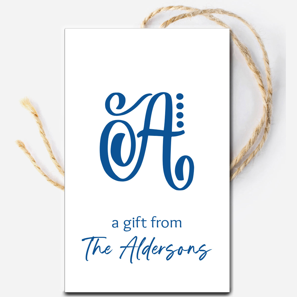 Monogram Initial Personalized Tag