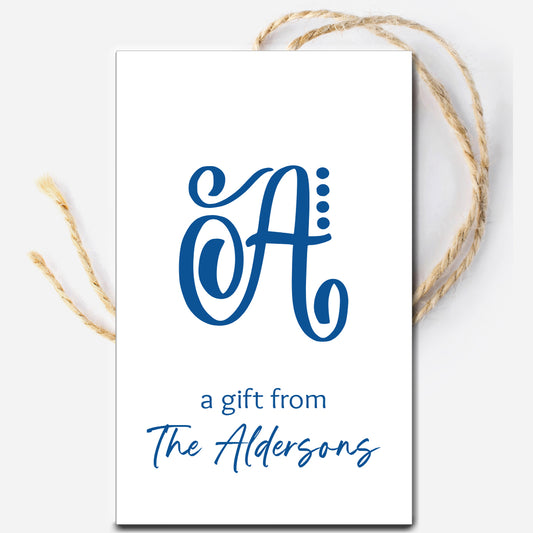 Monogram Initial Personalized Tag