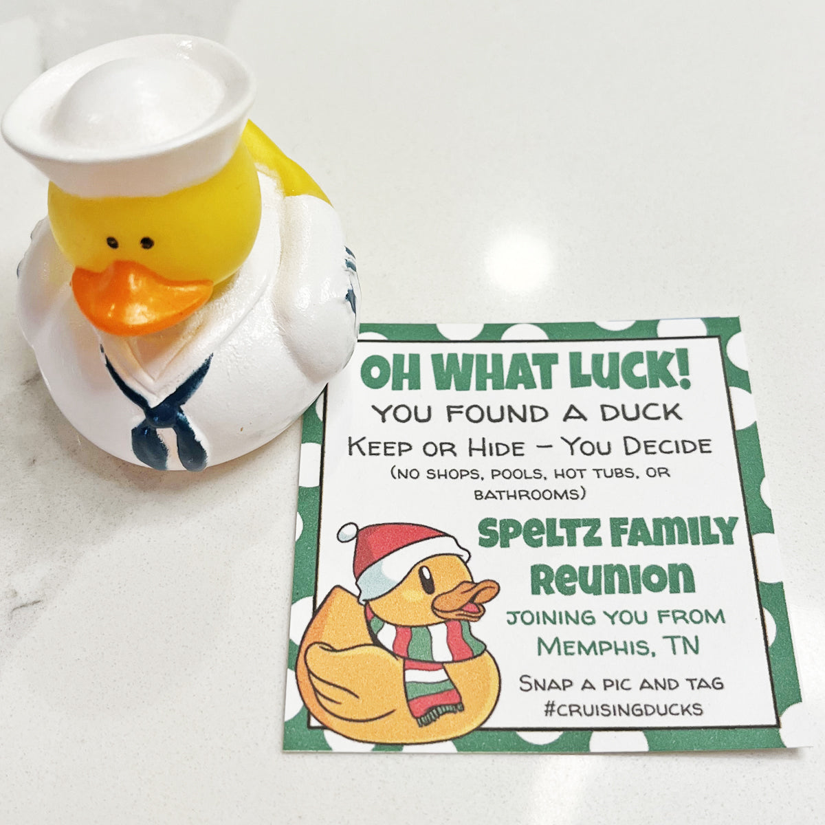 Duck for Christmas Cruise Gift Tag