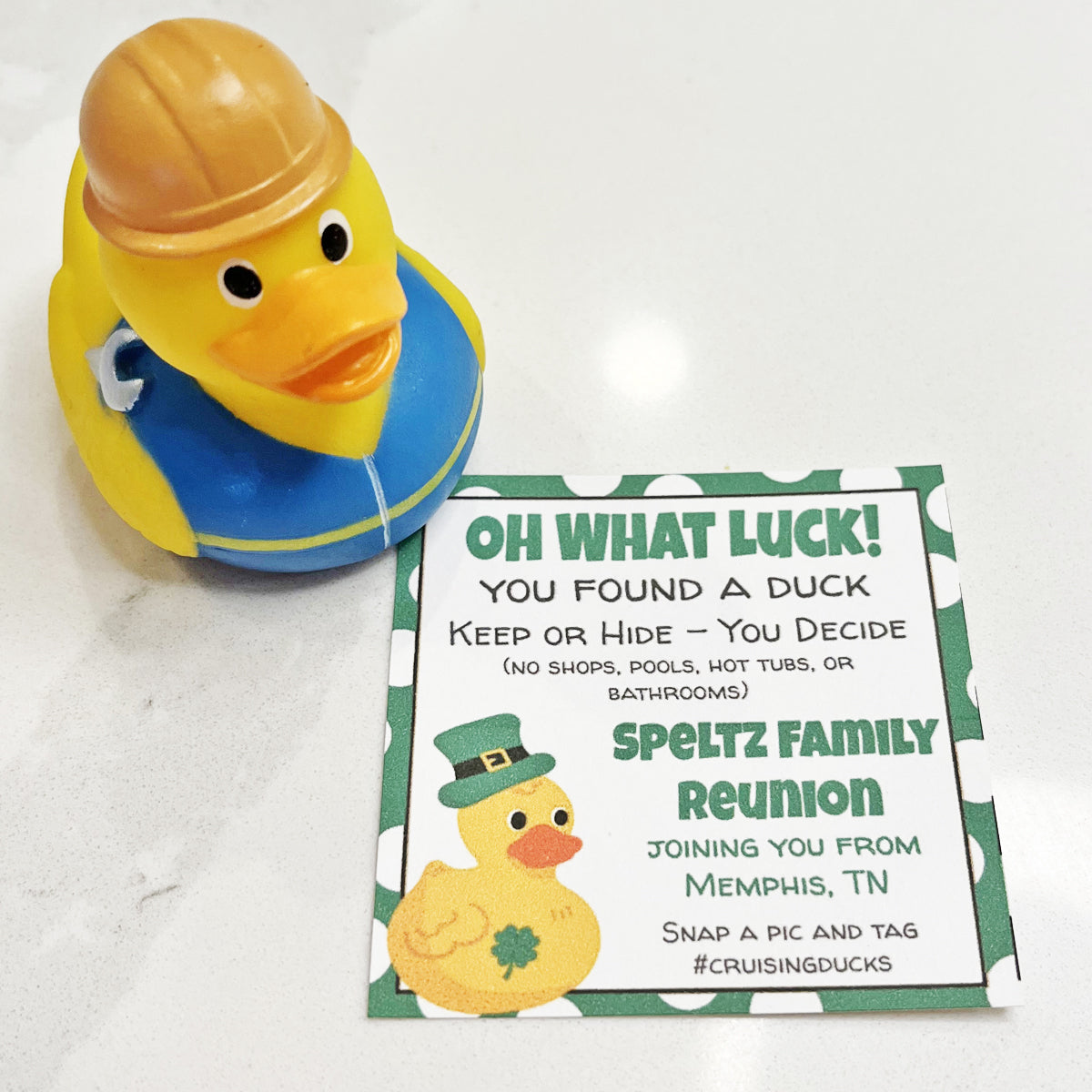 Duck for St. Patrick's Day Cruise Gift Tag