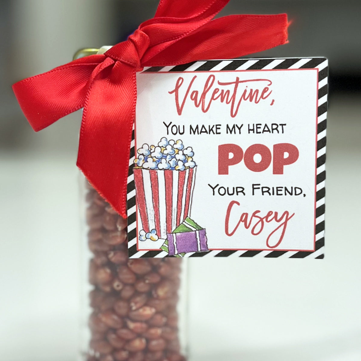 Popcorn Valentine Gift Tag