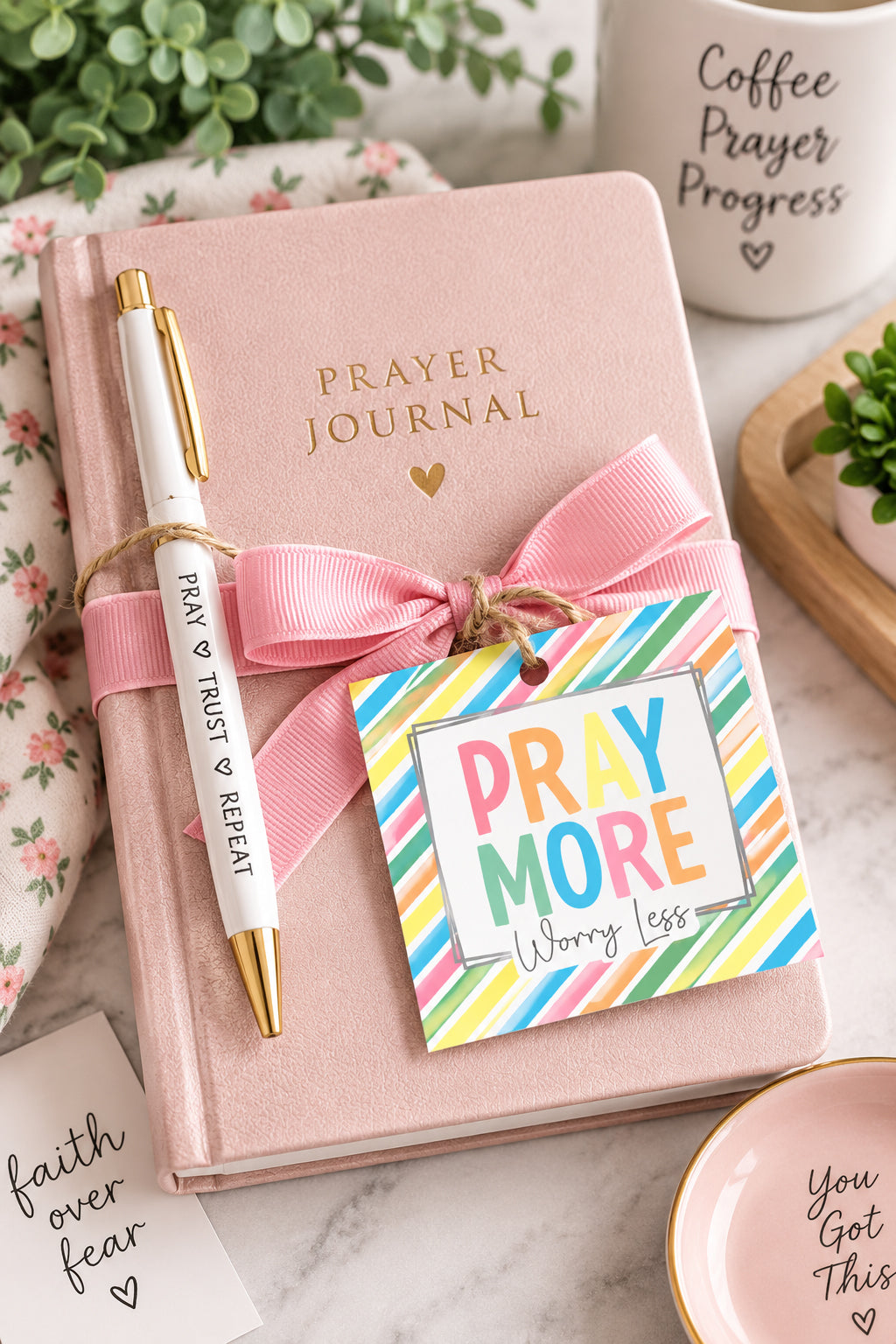 Pray More Worry Less Instant Download Tag