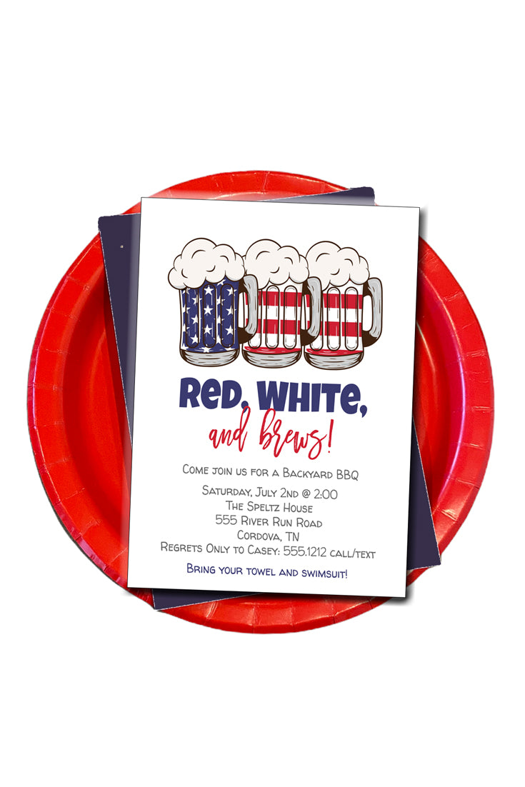 Red, White, and Brews Invitation