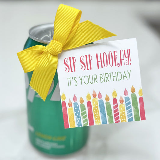 Sip Sip Birthday Instant Download Tag