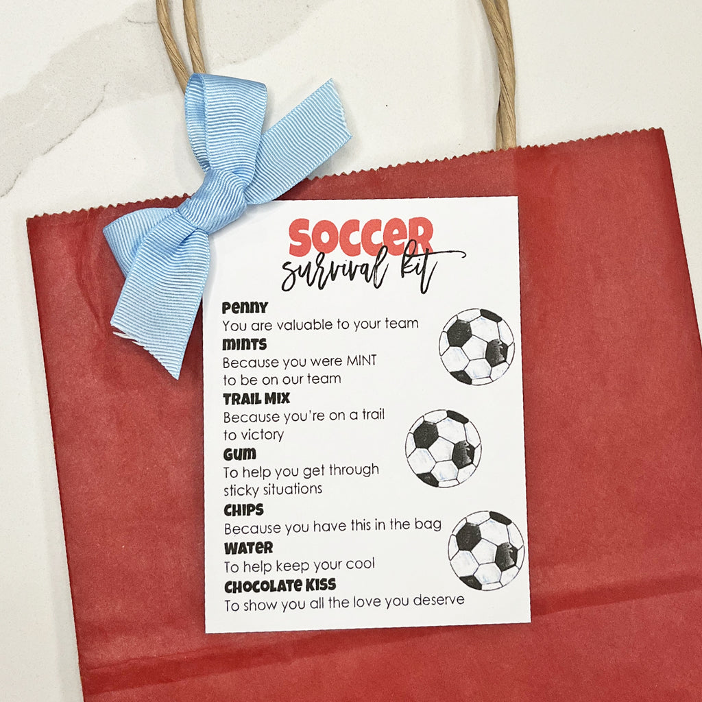 Soccer Survival Kit Instant Download Tag
