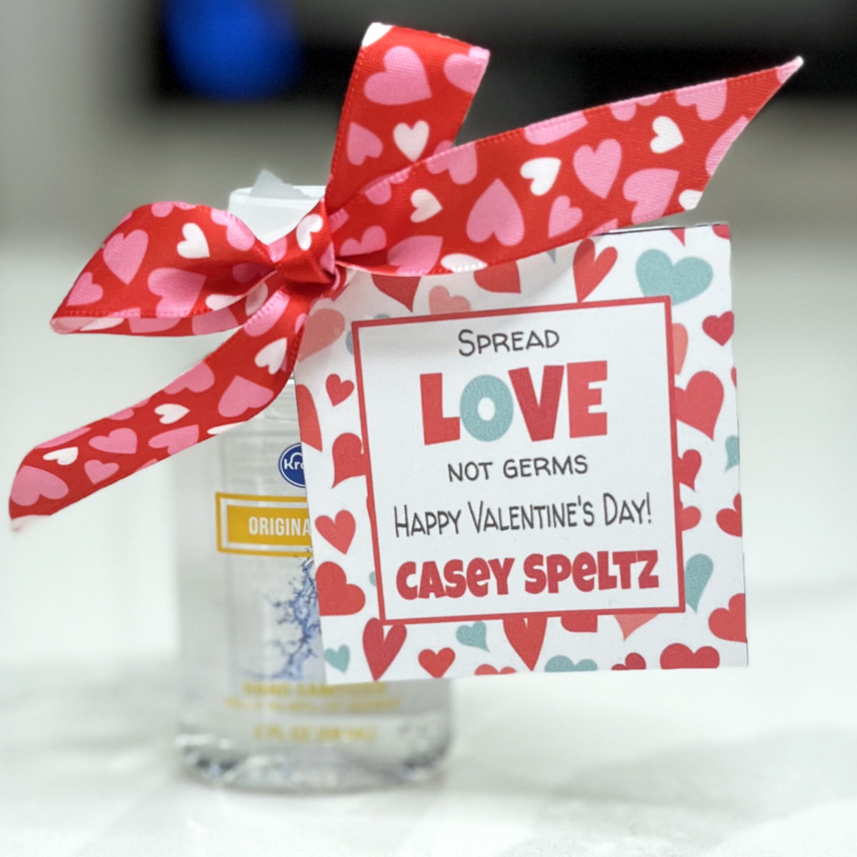 Spread Love not Germs Valentine Tag